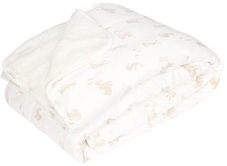Little Dutch Decke Babydecke Winterdecke mit Nickistoff Baby (70x100 cm) Baby Bunny weiß/beige - Newborn Naturals
