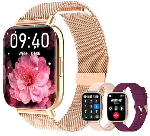 INNOFOVO Smartwatch Damen Herren mit Telefonfunktion Fitnessuhr Schrittzähler Uhr mit Sprachassistent Pulsmesser Schlafüberwachung, Sportuhr 100+ Sportmodi Smart Watch Wasserdicht Für Android iOS