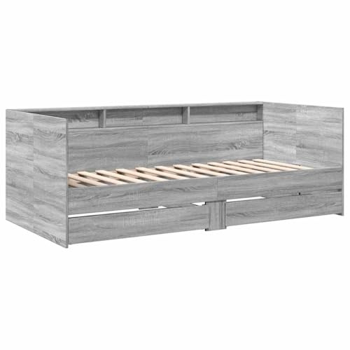 vidaXL Tagesbett mit Schubladen ohne Matratze Grau Sonoma 90x200 cm