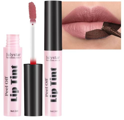 Lip Stain Peel off Lip Tint, Nude Pink Long Lasting Lip Tint Stain Lip Tattoo Peel Off, Magic Color Easy Peel off Matte Waterproof Non-stick Cup Lipstick Lipgloss Makeup Gift for Women(#06)