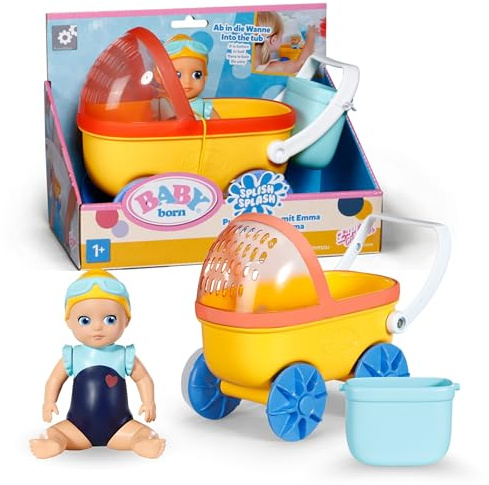 BABY born Splish Splash Set de Jouets de Bain avec Ourson dans la Baignoire - Ventouses pour la Fixation - Accessoires Inclus - Fonctionne sans Piles - Convient aux Enfants dès 1 an