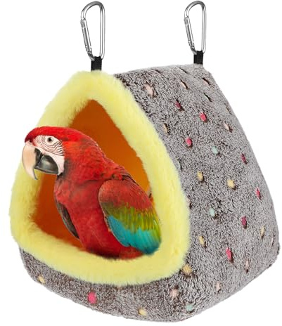 MEWTOGO Large Winter Warm Bird Nest for Cage - Comfortable Birds Bed with Support Plate, Hanging Shed Hideaway Hammock Hut Gift for Macaws African Grey Amazon Parrots