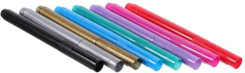 DINHEAROM Metallic Wine Glass Marker Pens with Erasable Ink and Smooth Ink Flow 8pcs Pp Material, for Marking and Decorating Glass and Ceramic Items at Events