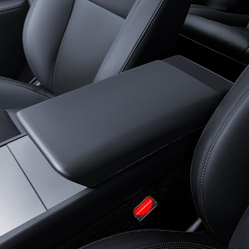 LANTU Central Console Cover for Tesla Model Y 2025-2026 and Model 3 2024-2026 TPE Armrest Cover Protective Case Waterproof and Non-Slip Tesla Juniper Highland Accessories (Black)
