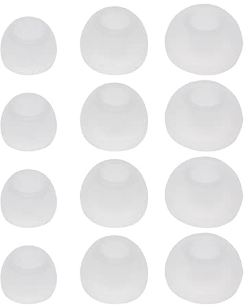 Qsvbeeqj 6 paia di gommini di ricambio per cuffie in-ear, in morbido silicone, con connettori da 4,5 mm, tappi in silicone