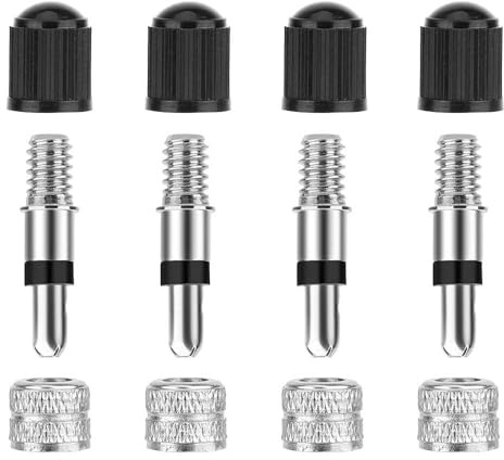 UltAlt 4 Pack Dutch Type Valve Stems Replacement Germany Bike Tire Valve Core Kit Inserts with Caps for Dunlop Valve Woods Blitz Japanese or Foreign Bicycle Inner Tube Repair Servicings Spare Parts