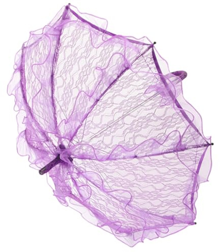 Alomejor Spetsparaply för Bröllop, Brudparaply, Elegant Handgjord Spets Dekorativ Fotografisk Rekvisita för Festscener (Violett)
