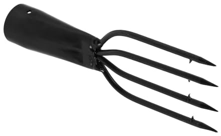 Mikikit Forchetta da Pesca in Acciaio Inox Nero con Ardiglione Antiscivolo, Attrezzo da Pesca Metallico per Acqua Interna e Mare, Accessorio per Cattura Precisa in Laghi e Oceani