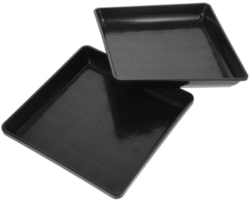 MAGICLULU Lot de 4 Plateaux D'égouttage Rectangulaires en Polypropylène Noir 300 Mm, sous-Pot pour Plantes D'intérieur, Récupération d'eau pour Pots de Fleurs, Accessoire Jardin Pratique