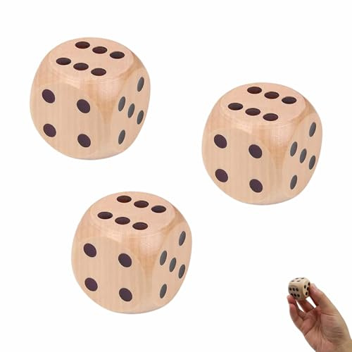 3 Stück Würfelspiel Würfel Holz 6 Seitige Natur Holz Spielwürfel