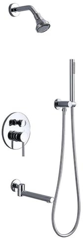Miscelatore Doccia A Incasso con 3 Funzioni Soffione A Pioggia Girevole A 360° Rubinetteria per Bagno E Doccia Cromata