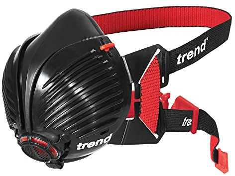 Trend Respiratore riutilizzabile ML Stealth Dust Mask P3, APF20 X WEL, include filtri sostituibili, colori assortiti (Black/Red o Black/Green), Medio grande, STEALTH/ML
