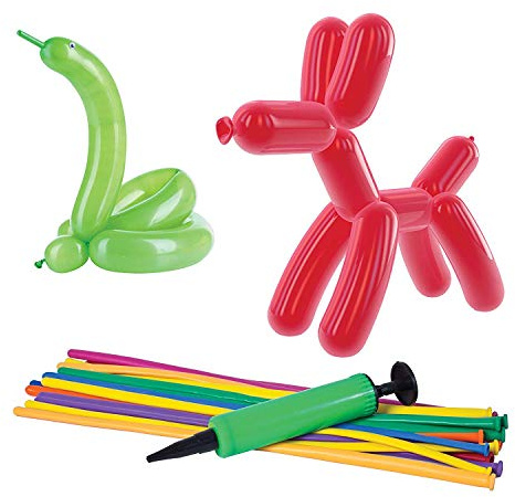 Guilty Gadgets Balloon Modelling Kit Toy Kids Party Trick Game For Children Including Pump Make Animals and Shapes