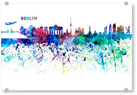 artboxONE Acrylglasbild 60x40 cm Städte Berlin Skyline Silhouette Bild hinter Acrylglas - Bild Berlin Art Berlin