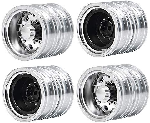 RC-Hub 4pcs Aluminum Alloy Rear Wheel Rims for 1/14 Tamiya Trailer Tractor Truck RC Car