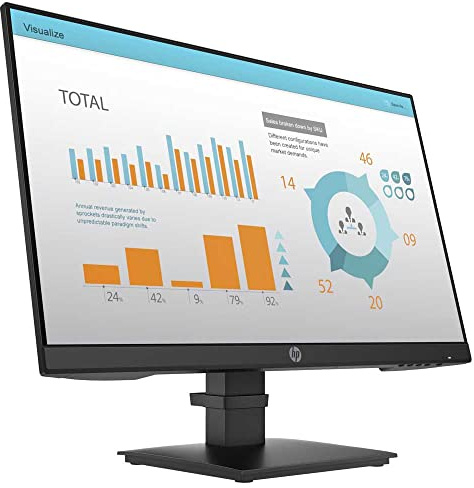 HP P24 G4 Monitor con Casse Audio, Schermo 23,8 FHD IPS, Risoluzione 1920 x 1080, Tempo Risposta 5 ms, Regolazione Inclinazione, Antiriflesso, DisplayPort, HDMI, VGA, Nero