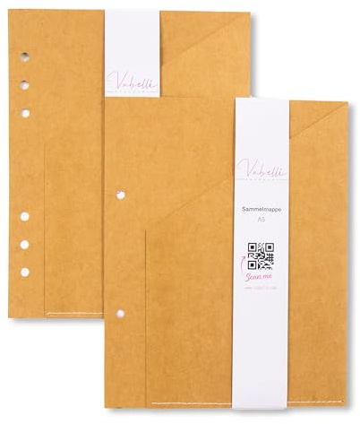 Sammelmappe, braun, A5, A6, Pocket, Personal, 2-fach und 6-fach Lochung