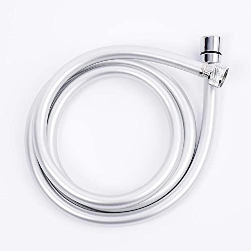 Tappeti Design 1,5 M PVC-Hochdruckschlauch Silber PVC Glatter Duschschlauch für Badezimmer Handbrause Flexibler Duschschlauch mit Wicklungsschutz - 1,5 m
