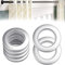 QUCUMER 20 Pcs Ollaos Cortinas 40mm Arandelas Cortinas Anillos Cortina Presion Anillos para Cortinas Redondo Argollas Plasticas para Cortinas de Baño Anillos Ojales para Colgar Cortinas, Plata