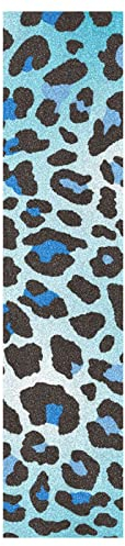 KAAVIYO Blauer Leopard Kunst Muster Skateboard Griptape rutschfest Selbstklebend Longboard Griptapes Aufkleber Griffband(9x33in,44x10in 1pcs)