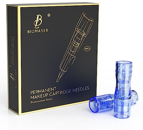 BIOMASER 10pcs Permanent Make-up Patrone Nadeln Tattoo Nadel Passend für Permanent Make-up Maschine Stift T100 P1 X1 für Augenbraue Eyeliner Lip Contour (42P)