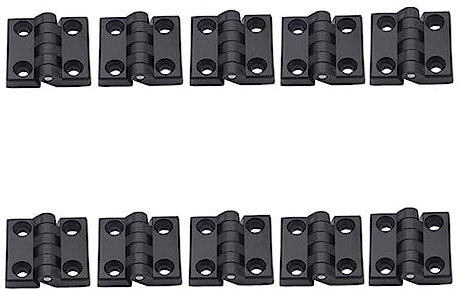 QLXHBOT Lot de 10 charnières à roulement à billes renforcées pour porte d'armoire, plastique noir, 50 mm x 50 mm, diamètre du trou de montage 7 mm, facile à installer
