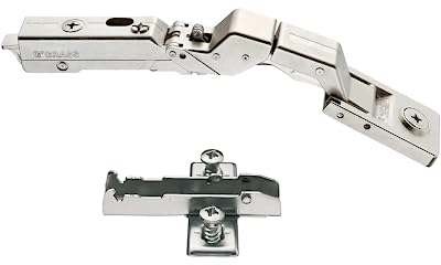 Gedotec Topfscharnier Tiomos Mirro | 1 Stück Glastürscharnier für Spiegeltüren & Glastüren | Scharnier mit Öffnungsautomatik | Öffnungswinkel 125° | MADE IN GERMANY | Topfband mit Montageplatte