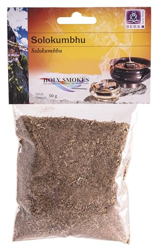 Solokumbhu - Tibetische Dhoops 50g - Berk Räucherwerk Duftende Hölzer, Kräuter, Blüten zum Räuchern auf Sieb und Holzkohle Naturreine Räucherstoffe für Entspannung, Reinigung