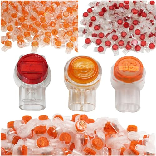 LUORNG 150 PCS Waterproof Telephone Wire Connectors Network Cable Wire Terminals Orange Transparent Button Used for Telephone Network Line Connections UY /K1 50 pcs UY2 /K2 50 pcs UR/K3 50 pcs