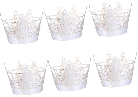 IMIKEYA 50pcs Christmas Paper Cupcake Wrappers Muffin Liners for Dessert Party Small Cake Cups Paper Cake Cups
