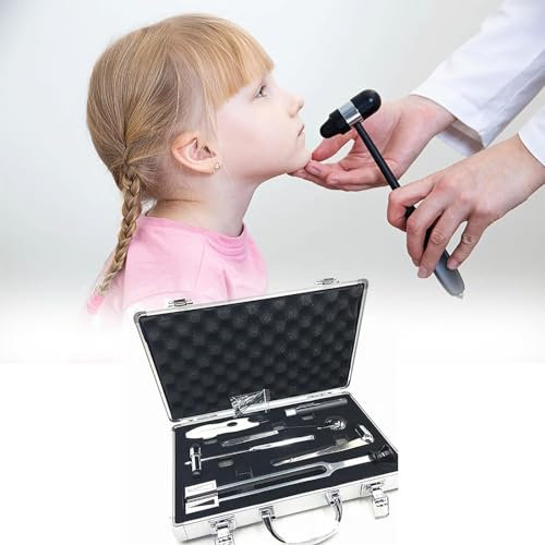 LBMED Martillo Neurológico, Juego 7 Piezas para Reflejos Neurológicos Médicos con Maleta, Prueba Pinchazo, Temperatura,presión Táctil,sensación Vibración Y Reflejos Tendinosos,rápido Y Preciso