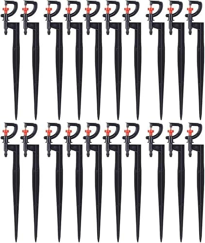 Hydrogarden Arroseur d'arrosage, 20 pièces, Micro - arroseur Rotatif à 360 degrés de Type G, pour l'irrigation de la pelouse de Serre de Jardin avec Tuyau d'irrigation 4/7（20CM