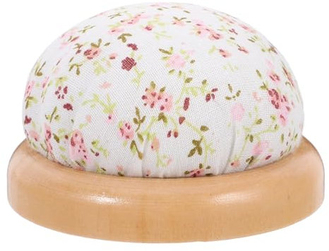 SHINEOFI Nadelkissen Mit Holzsockel Nadeln Nadelkissen Zum Nähen Nadelkissen Im Floralen Stil Runde Nadelkissen Zum Nähen Nadelhalter Stickzubehör