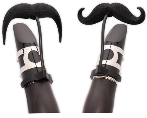Clarinet-Stache 2.0 - [2-Pack] Clip-on Mustache for Clarinet, XL and Handlebar Combo Version, by Brasstache