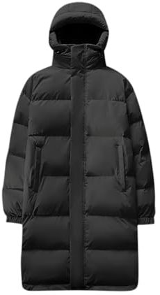 UHouse Wintermantel Herren Lang Steppmantel Warm Daunenmantel Lässig Herrenmantel Wintermantel Herren Lang Steppmantel Slim Fit Daunenjacken Modische Daunenjacke Dunkelgrau L