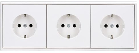 JUNG Serie LS 3x Steckdosen Set Alpinweiß | mit 3x LS1520WW SCHUKO Steckdosen, LS983WW Rahmen 3-fach