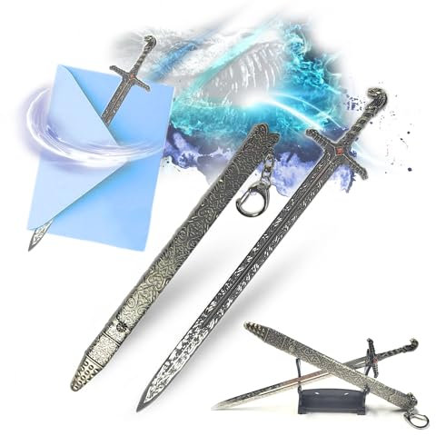Letter Opener - Brienne of Tarth Oathkeeper Miniature Sword, Sword Letter Opener with Sheath & Stand 21 cm, Merchandise & Gift and Gadgets