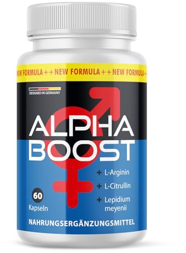 Alpha Boost Kapseln - Kraft für den aktiven Mann - mit L-Arginin, L-Citrullin und Maca - 60 Kapseln Inhalt 1x