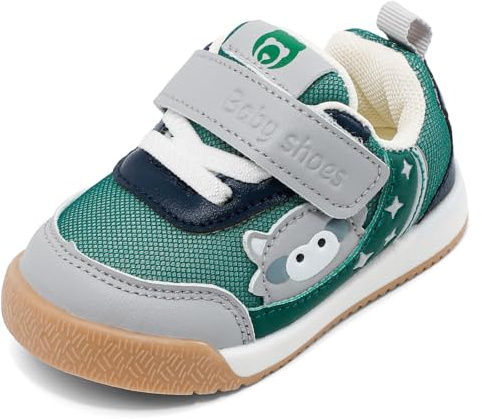 LACOFIA Baby Boys Girls First Walking Shoes Breathable Toddler Sneakers Soft Anti-Slip Trainers Green 4.5