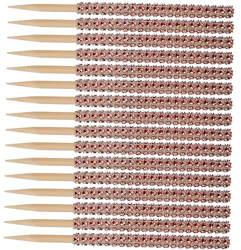 OSOLADY 32stücke Lollipop Sticks Kuchenstäbchen Multifunktions-bonbonstäbchen Zarte Apfelstäbchen Festivalbedarf Kompakte Süßigkeiten-Dessert-stäbchen Glitzerstäbchen