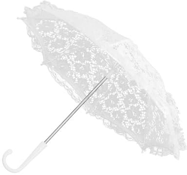 Spitze Regenschirm Sonnenschirm Hochzeit Weißer Hochzeitsschirm, Damen-Sonnenschirm, weißer Spitzenschirm, handgefertigt, Fotografie-Requisite, Regenschirm for Hochzeitsfeier, Dekoration, Bühnenleistu