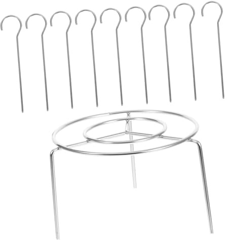 Healifty Brochetas De Barbacoa con Soporte Vertical De Acero Inoxidable Rejilla para Freír Pavo Soporte para Brochetas De Freidora De Aire para Asar Parrilla Casa Color