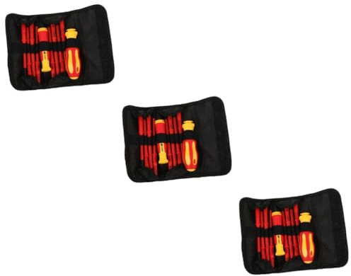 DOITOOL 3 ensembles Kit Tournevis Antidérapants pour Électricien Lot Polyvalent pour Réparation et Entretien Domestique Protection Électrique et Durable Outils Slotted et Cruciformes