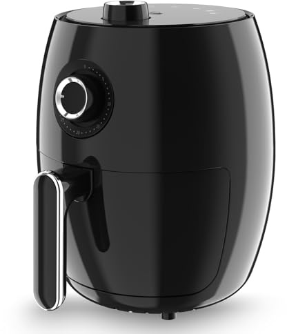 Compact Air Fryer Small, 2.1QT, 4-in-1 Small Mini Airfryer Compact, Bake, Roast, Reheat, 98% Less Oil, Adjustable Temperature & Timer, Quiet, Nonstick & Dishwasher Safe Basket, BPA-Free, Black