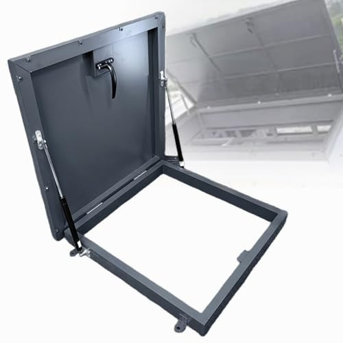 Galvanized Roof Access Hatch, Roof Access Hatch with Support Rods, Basement Flat Escape Hatch, for Attic, Basement, Vault Cellar 55X55CM