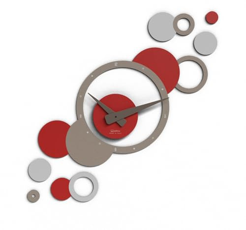 Giallobus - Orologio da Parete Adesivo Modulare Geotime - Bubbles - Legno Mdf - Geotime - 04B_Umbrella - Orologio da parete moderno - Numeri adesivi 3d - Costruzione modulare