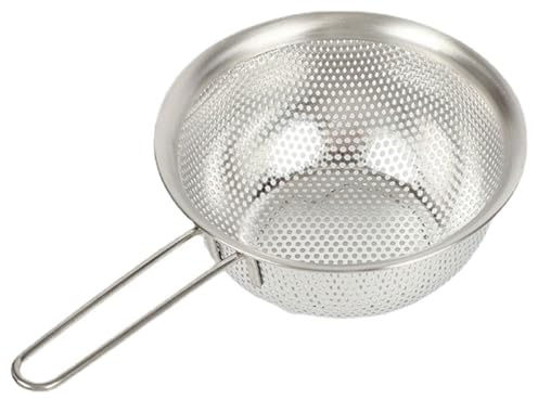 NUOBESTY Cesta Coladora de Arroz y Frutas de Acero Inoxidable 201 Malla Fina para Escurrir Verduras y Alimentos Cesta Práctica de 15 CM para Uso Cocina Diaria