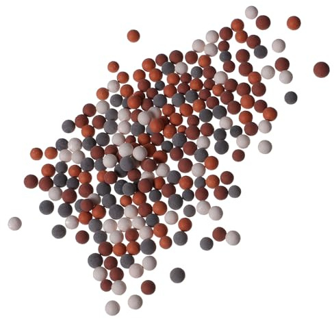 HOMSFOU Lot de 2 boules de rechange minérales anioniques pour pommeau de douche - Pierres naturelles bio-actives pour filtration de l'eau - Élimine les produits chimiques - Adoucit la peau et les