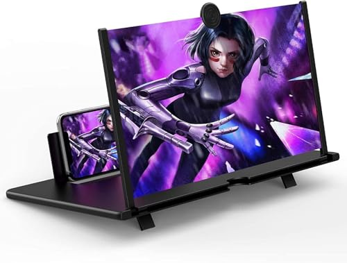 Homavit Amplificador de Pantalla de móvil, 18 Pulgadas HD Lupa para movil, Amplificador de Pantalla, para Todos los Smartphones, para Ver películas y Videos (Negro)