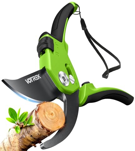 VOTREK Bypass Secateurs for Small Hands with Continuously Adjustable Grip, SK5 Steel Blade & Sealed Spring–21.5cm Professional Pruning Shears for Rose, Branch, Plant, Garden Pruner Scissor Hedge Shear